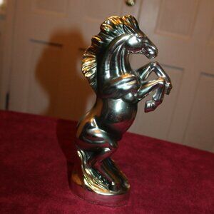 Vintage Ceramic Glaze Iridescent Luster Rearing Horse Figurine